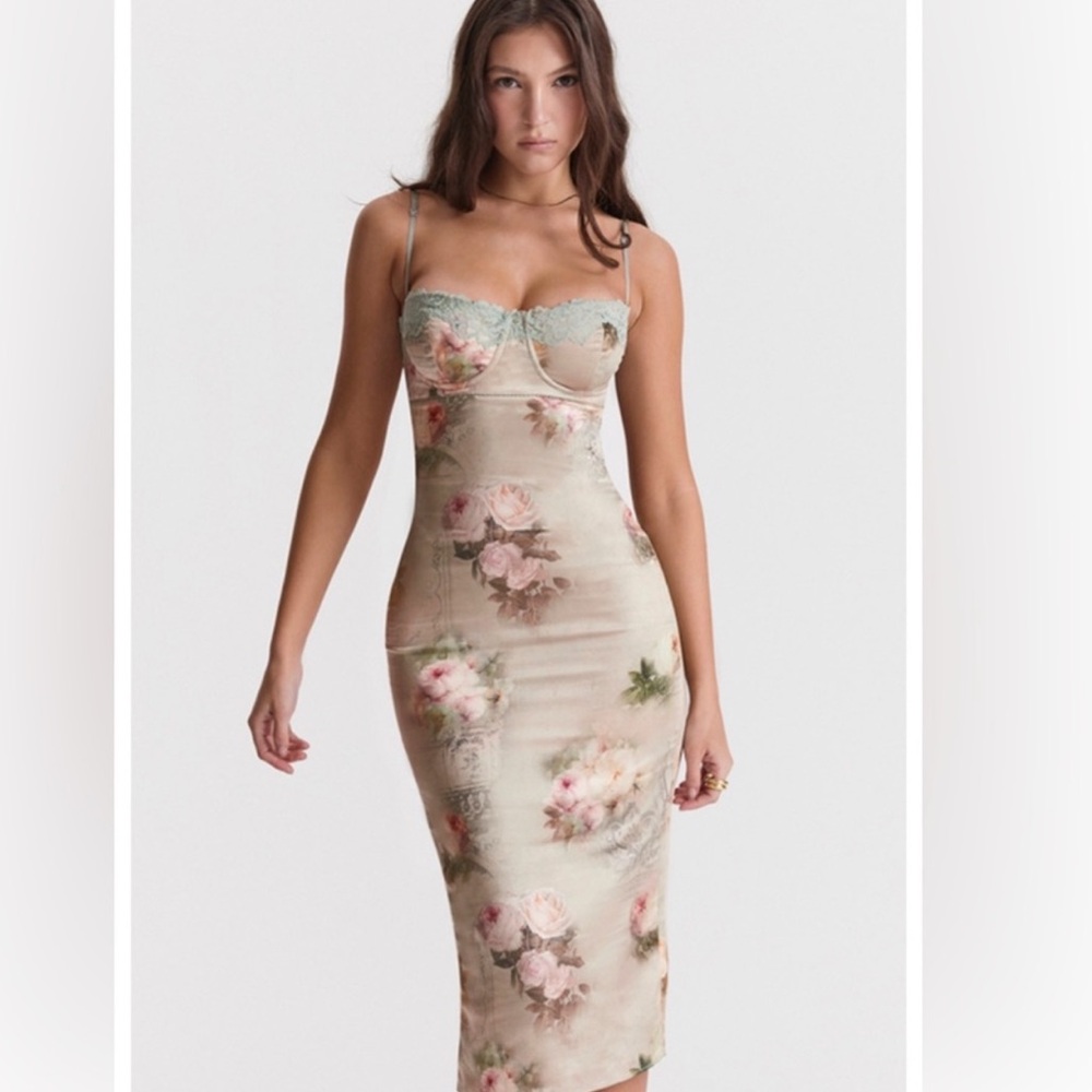 House of CB Floral Lace Trim underwire Dress